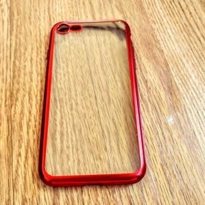 iPhone 7 Case Red Silver & Clear Lightly Used